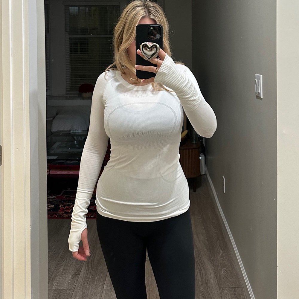 Lululemon Athletica White Swiftly Tech Long Sleeve Shirt